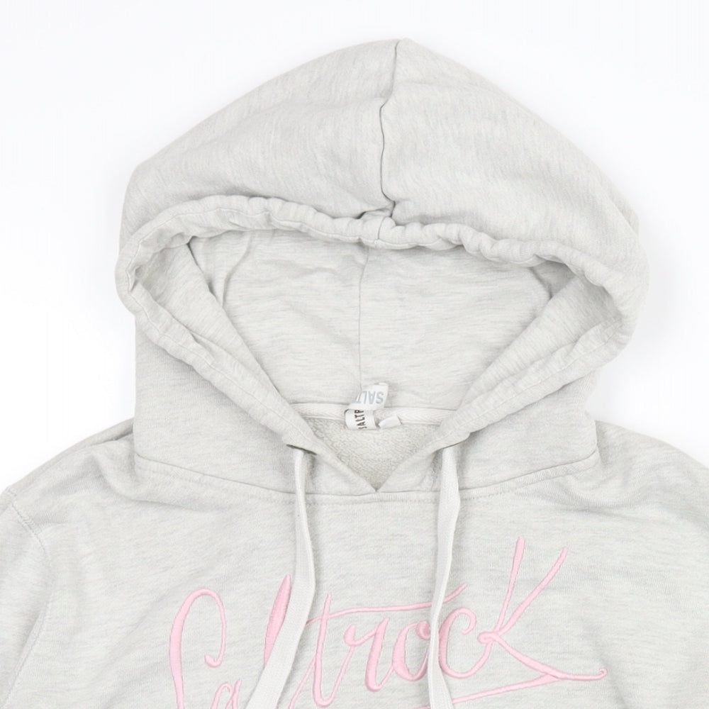 Saltrock Womens Grey Cotton Pullover Hoodie Size 10 Pullover - Logo Print