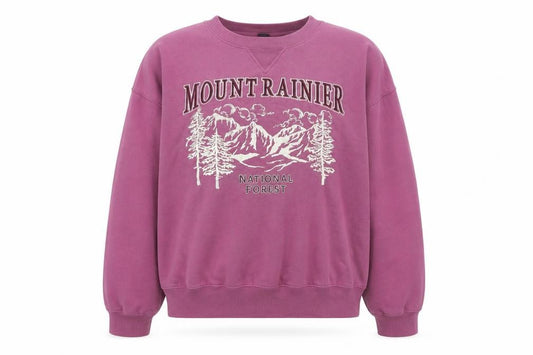 Divided by H&M Womens Purple Cotton Pullover Sweatshirt Size L Pullover - Mount Rainier National Forest