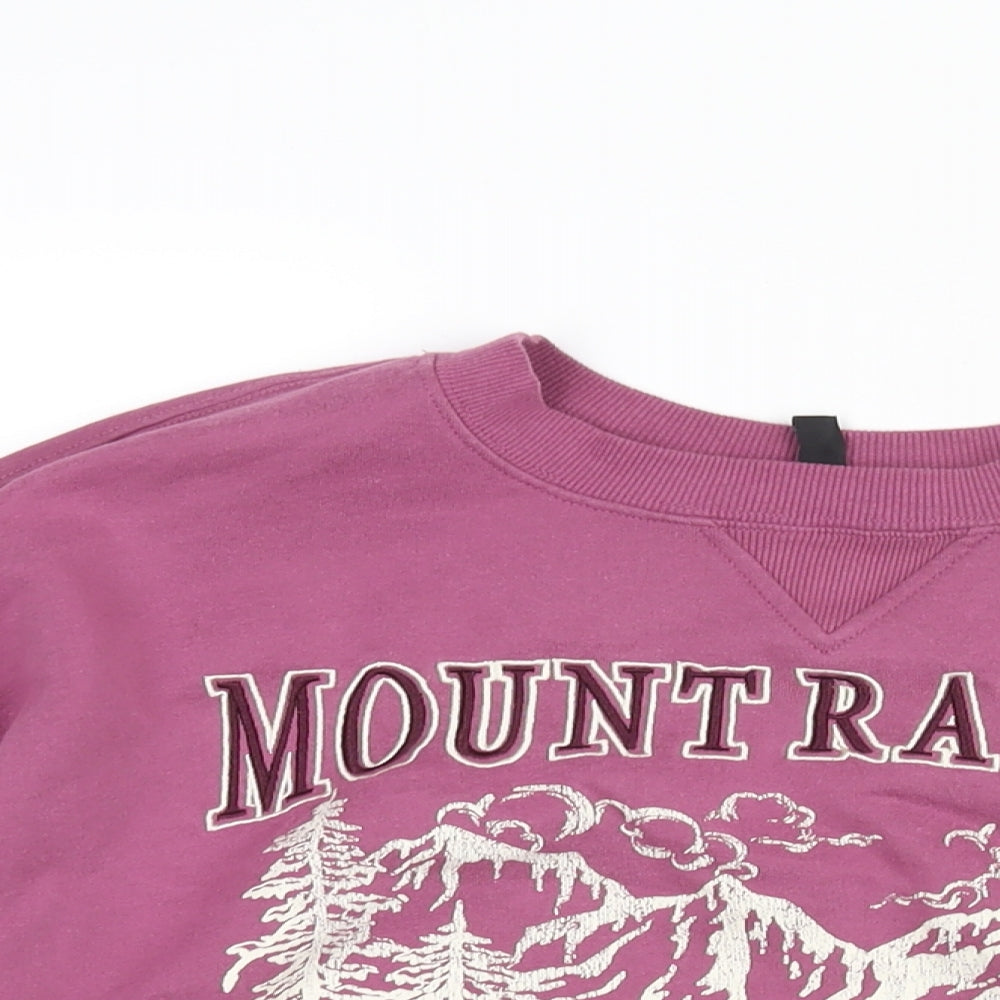 Divided by H&M Womens Purple Cotton Pullover Sweatshirt Size L Pullover - Mount Rainier National Forest