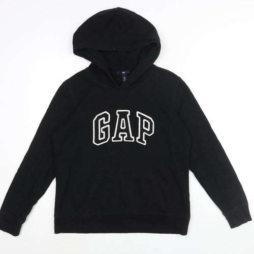 Gap Mens Black Cotton Pullover Hoodie Size M - Logo