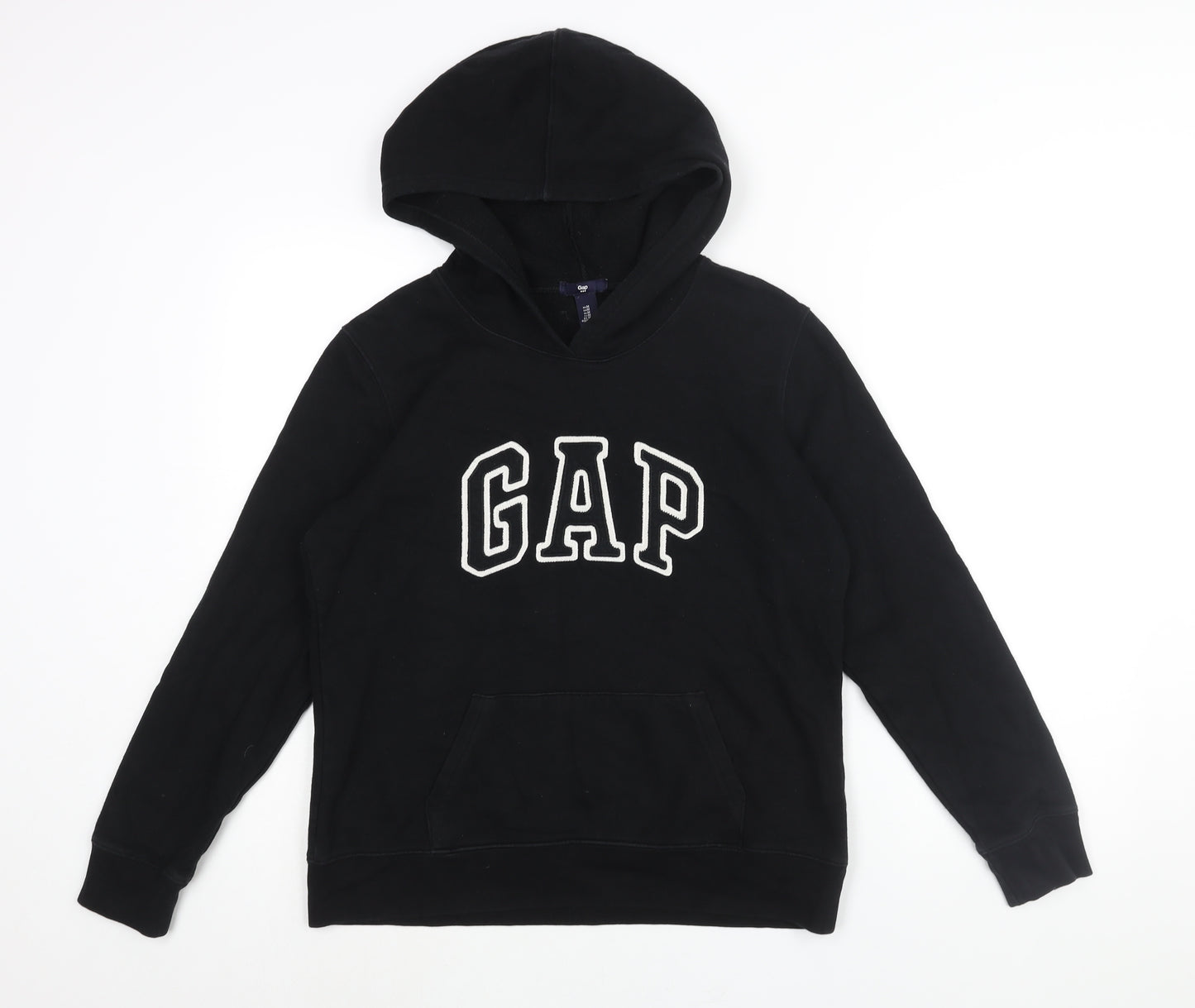 Gap Mens Black Cotton Pullover Hoodie Size M - Logo