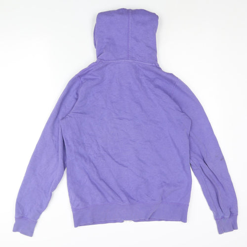 Nike Mens Purple Cotton Full Zip Hoodie Size M - Logo
