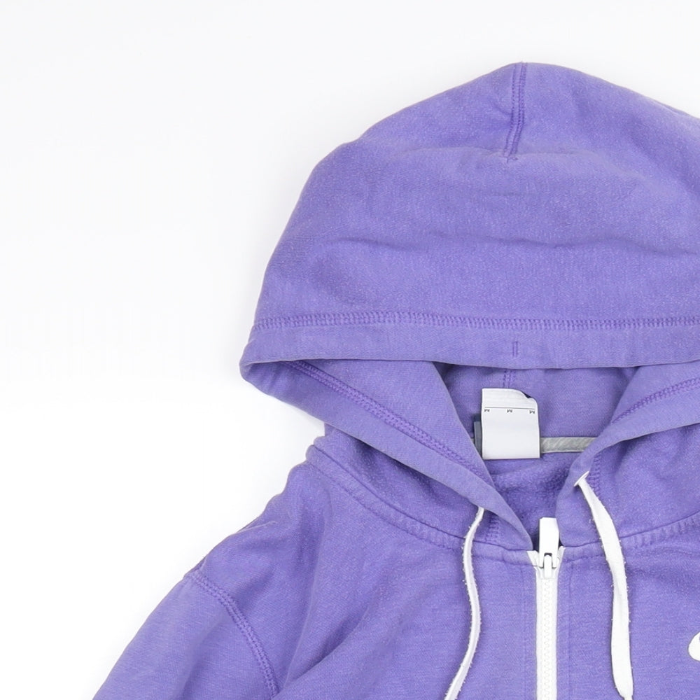 Nike Mens Purple Cotton Full Zip Hoodie Size M - Logo