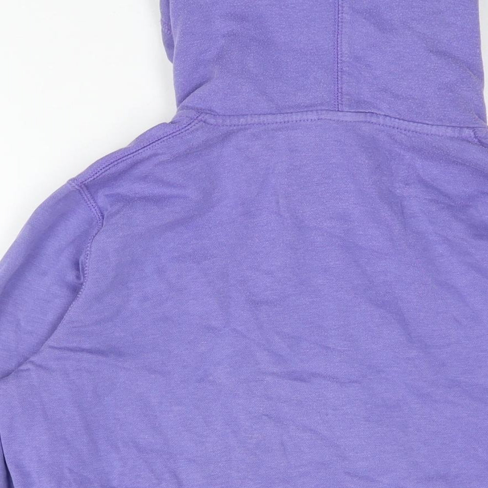 Nike Mens Purple Cotton Full Zip Hoodie Size M - Logo