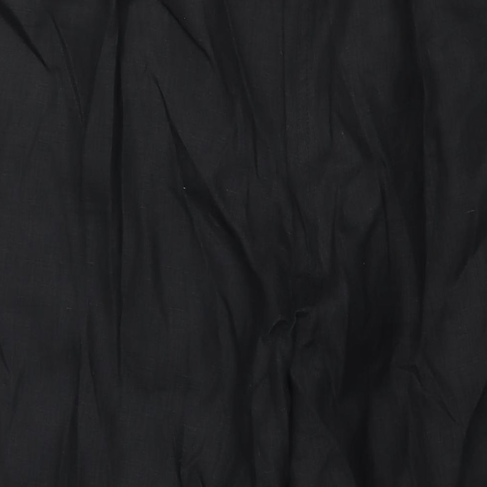 Ann Harvey Womens Black Linen Trousers Size 30 L28 in Regular Drawstring - Roll Up Hem