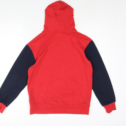 Converse Boys Red Colourblock Cotton Pullover Hoodie Size 13-14 Years Pullover - Logo