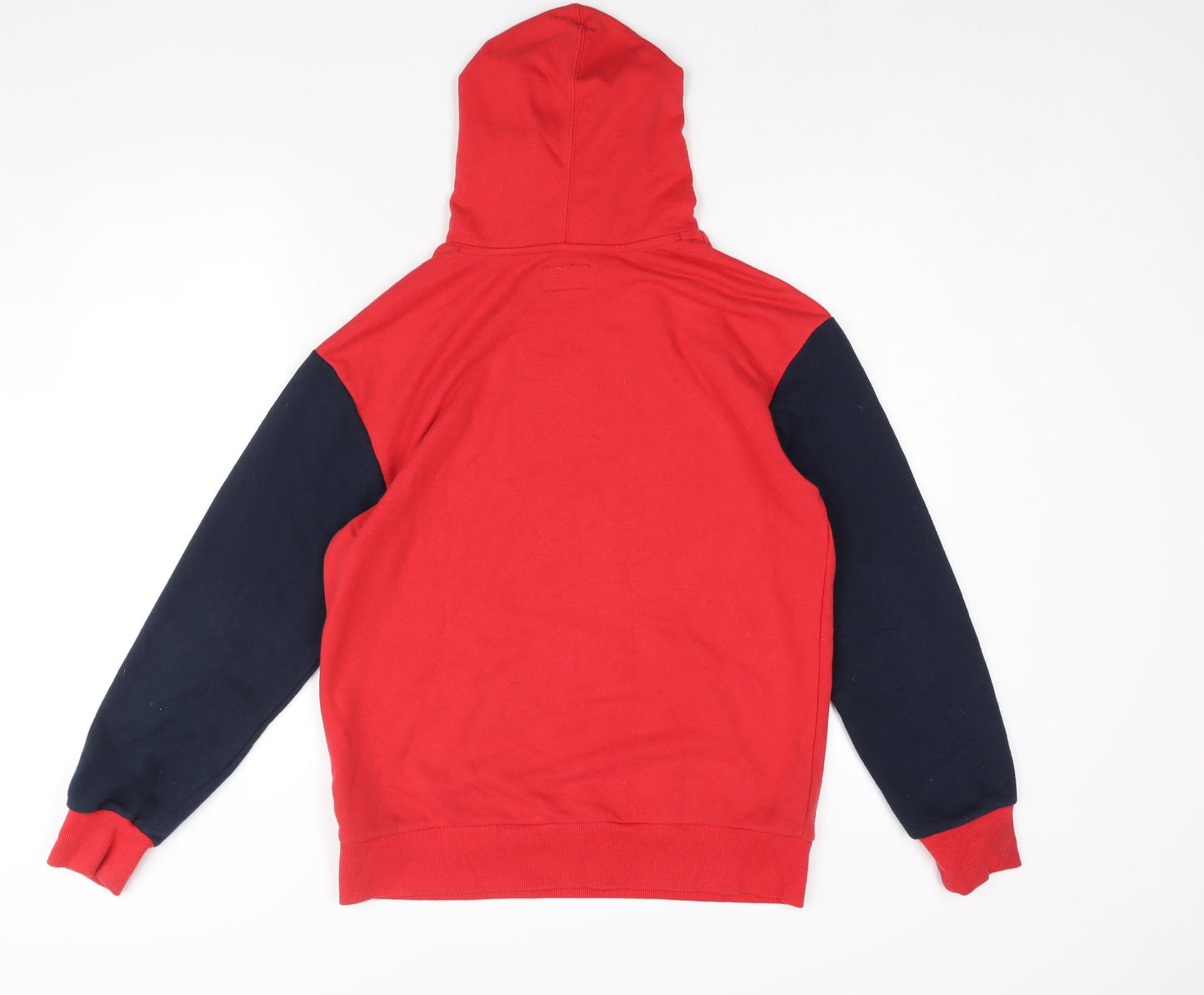 Converse Boys Red Colourblock Cotton Pullover Hoodie Size 13-14 Years Pullover - Logo