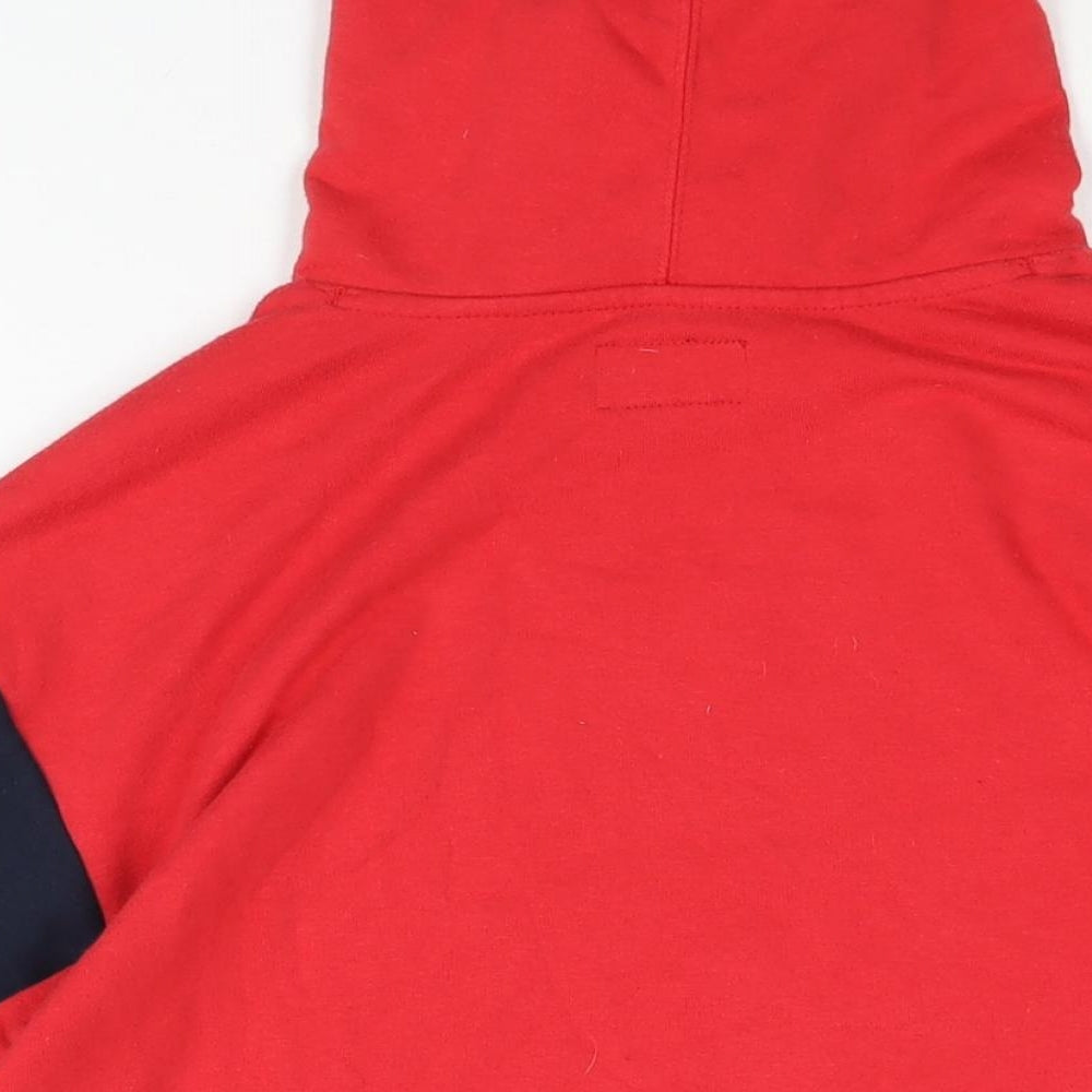 Converse Boys Red Colourblock Cotton Pullover Hoodie Size 13-14 Years Pullover - Logo