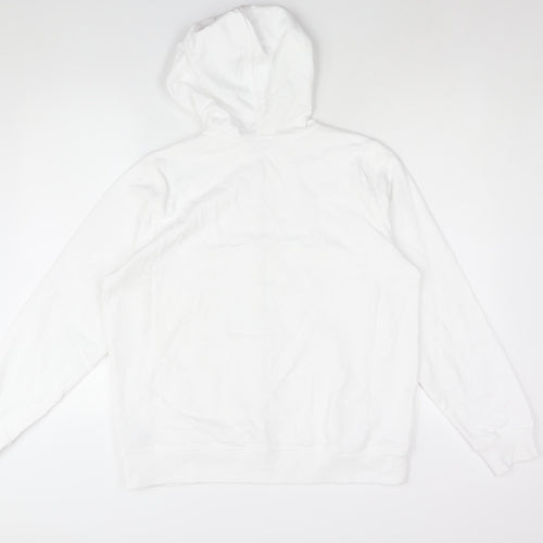 Marks and Spencer Womens White Cotton Full Zip Hoodie Size M Zip
