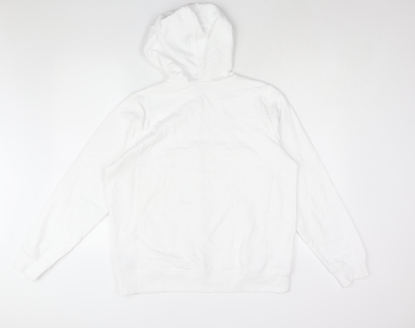 Marks and Spencer Womens White Cotton Full Zip Hoodie Size M Zip