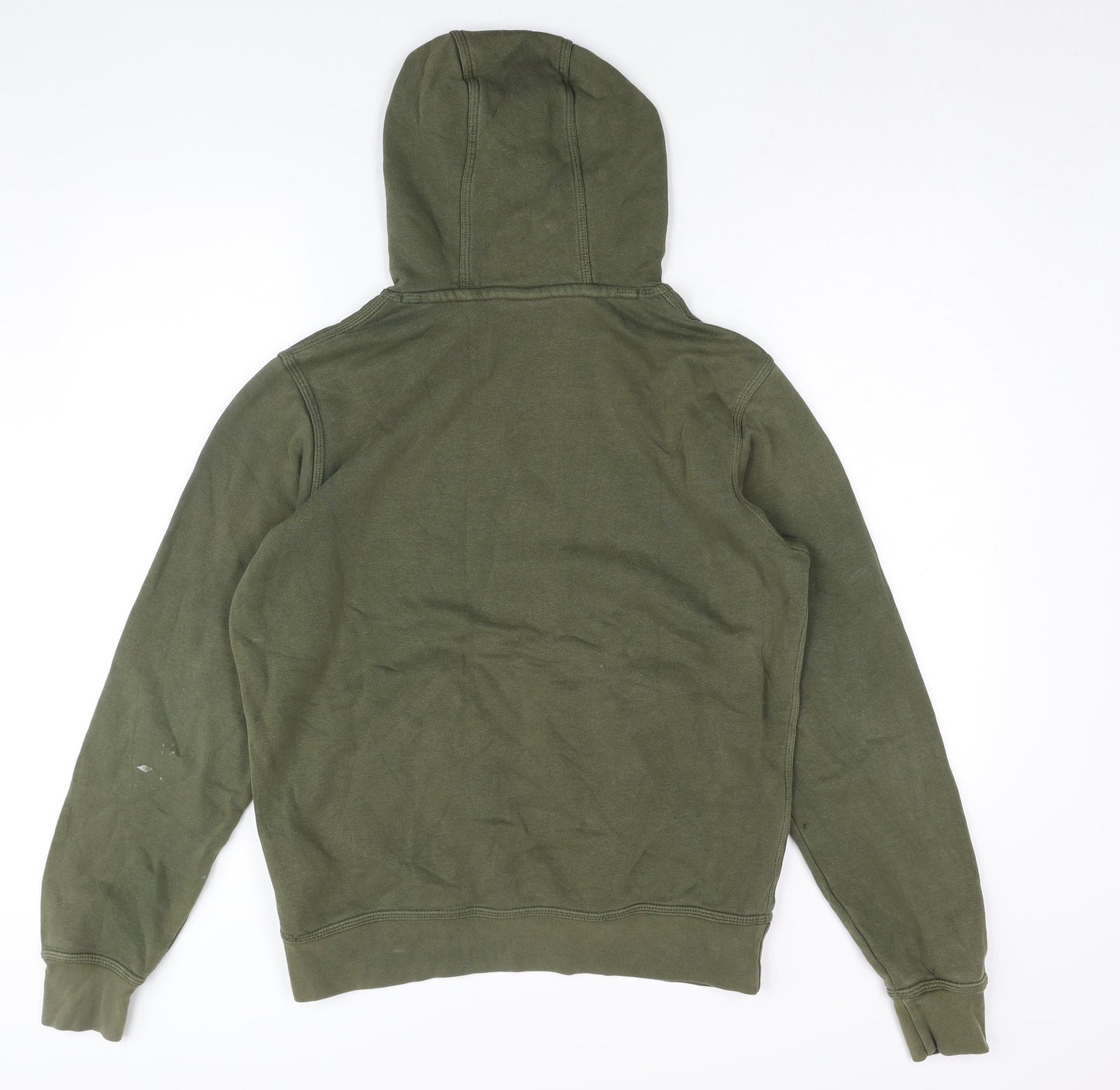 Nike Mens Green Cotton Pullover Hoodie Size M - Logo