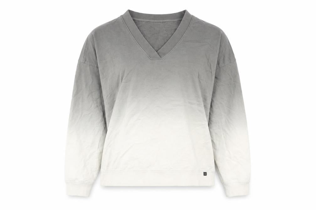 Front view of Marks & Spencer women’s grey cotton pullover sweatshirt, size XS, pullover - ombre