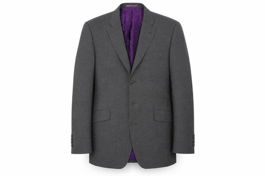 Front view of Next men’s grey wool jacket suit jacket, size 40, regular