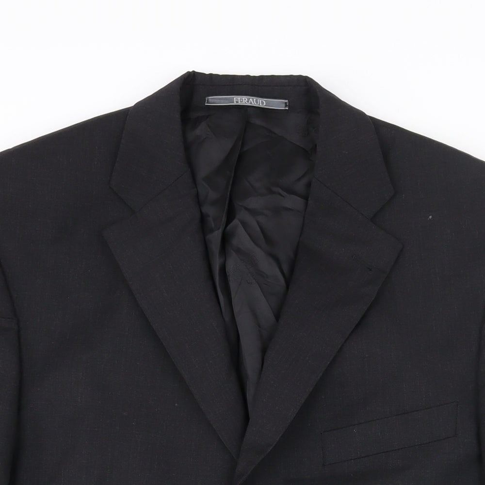 Feraud Mens Black Wool Jacket Suit Jacket Size 42 Regular