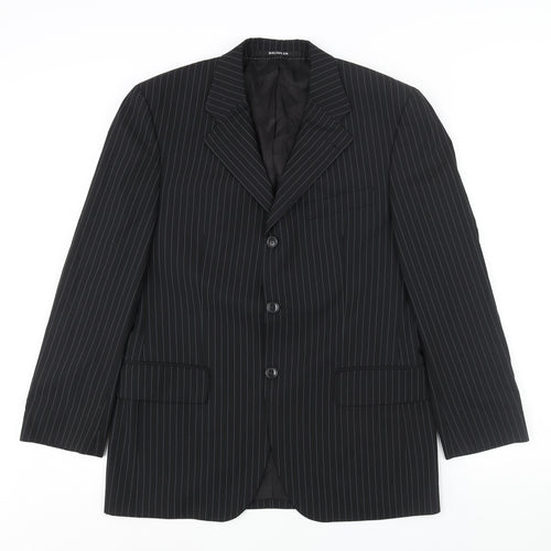 Baumler Mens Black Striped Wool Jacket Suit Jacket Size 40 Regular