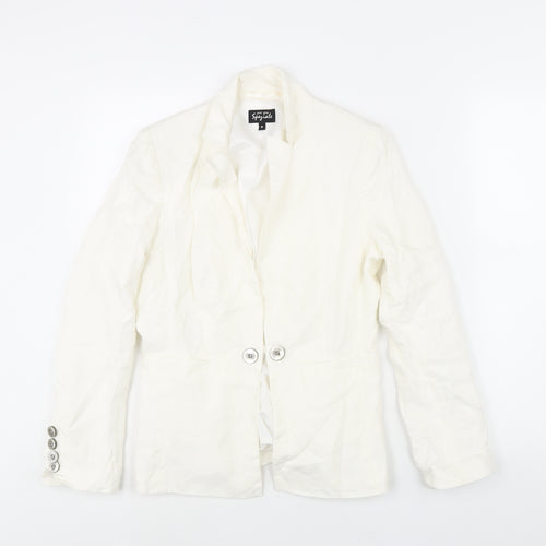 Per Una Womens Ivory Jacket Blazer Size 10 Hook & Eye