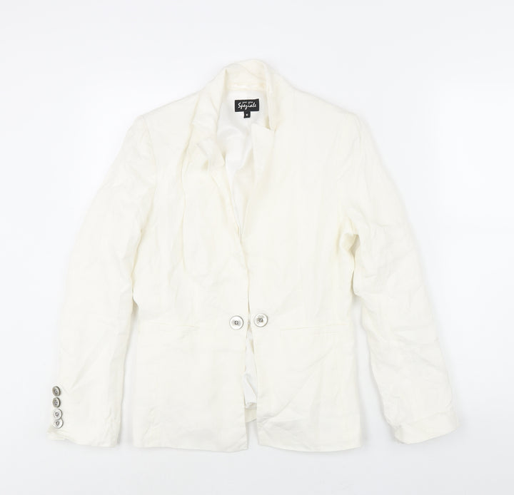 Per Una Womens Ivory Jacket Blazer Size 10 Hook & Eye