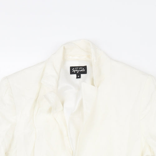 Per Una Womens Ivory Jacket Blazer Size 10 Hook & Eye