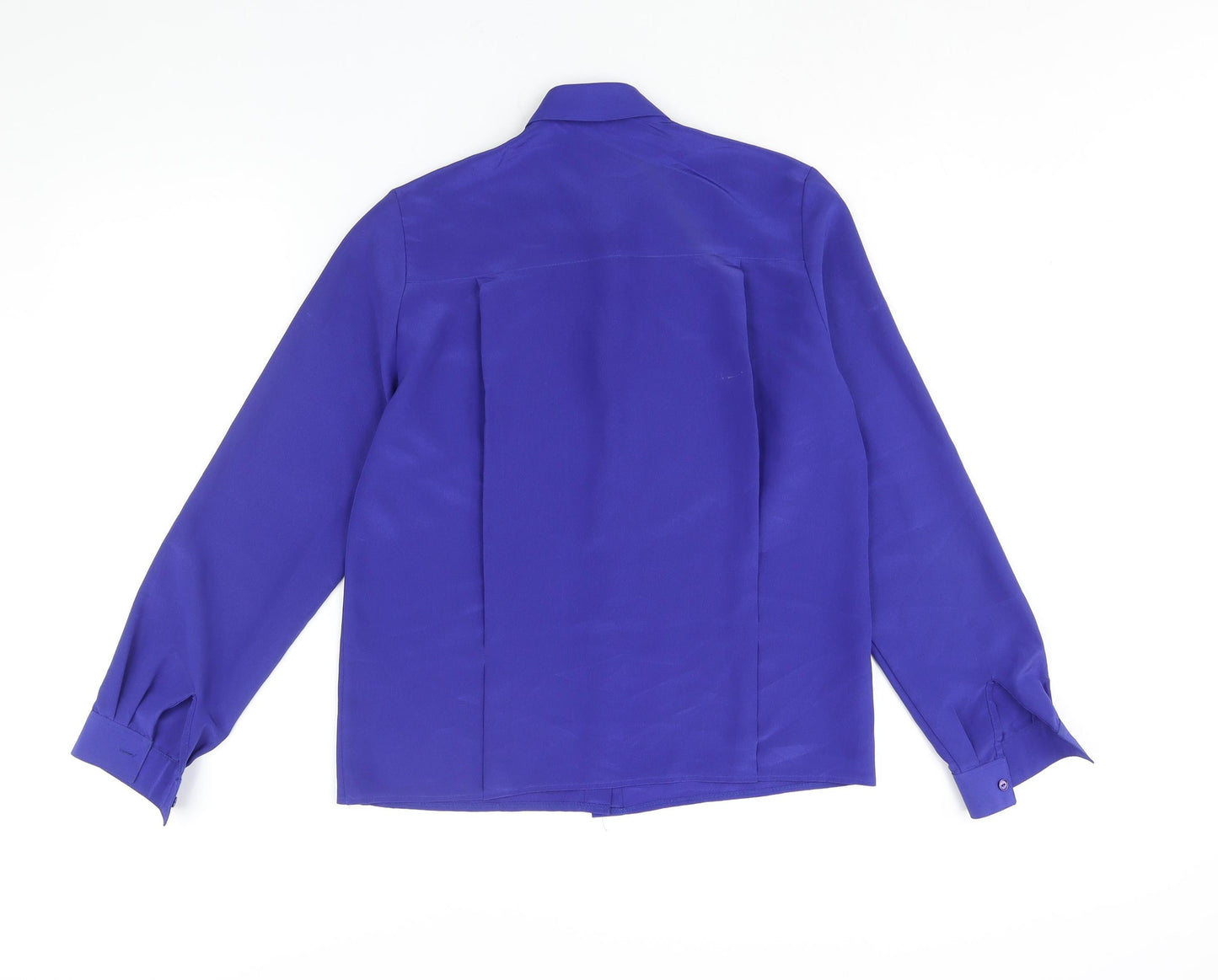 St Michael Womens Blue Polyester Basic Button-Up Size 10 Collared