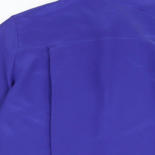 St Michael Womens Blue Polyester Basic Button-Up Size 10 Collared