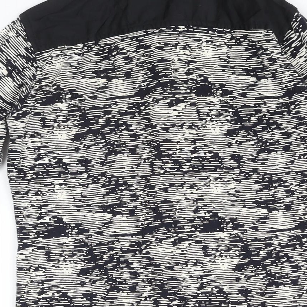 Cavio Womens Blue Geometric Polyester Basic Button-Up Size 10 Collared