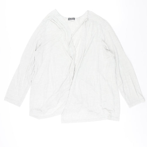 Kim&Co. Womens Grey V-Neck Viscose Cardigan Jumper Size 3XL