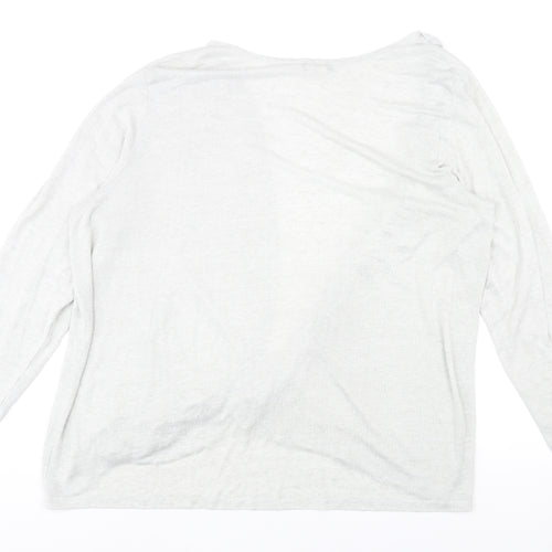 Kim&Co. Womens Grey V-Neck Viscose Cardigan Jumper Size 3XL