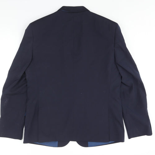 Marks and Spencer Mens Blue Wool Jacket Suit Jacket Size 44 Regular