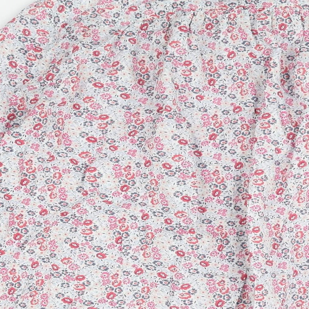 John Lewis Womens Multicoloured Floral Cotton Basic Button-Up Size 14 Collared