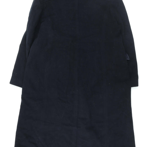 Windsmoor Womens Blue Overcoat Coat Size 18 Button - Faux Fur Removable Collar