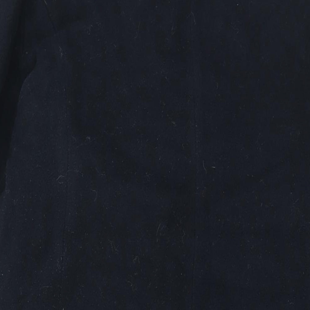 Windsmoor Womens Blue Overcoat Coat Size 18 Button - Faux Fur Removable Collar