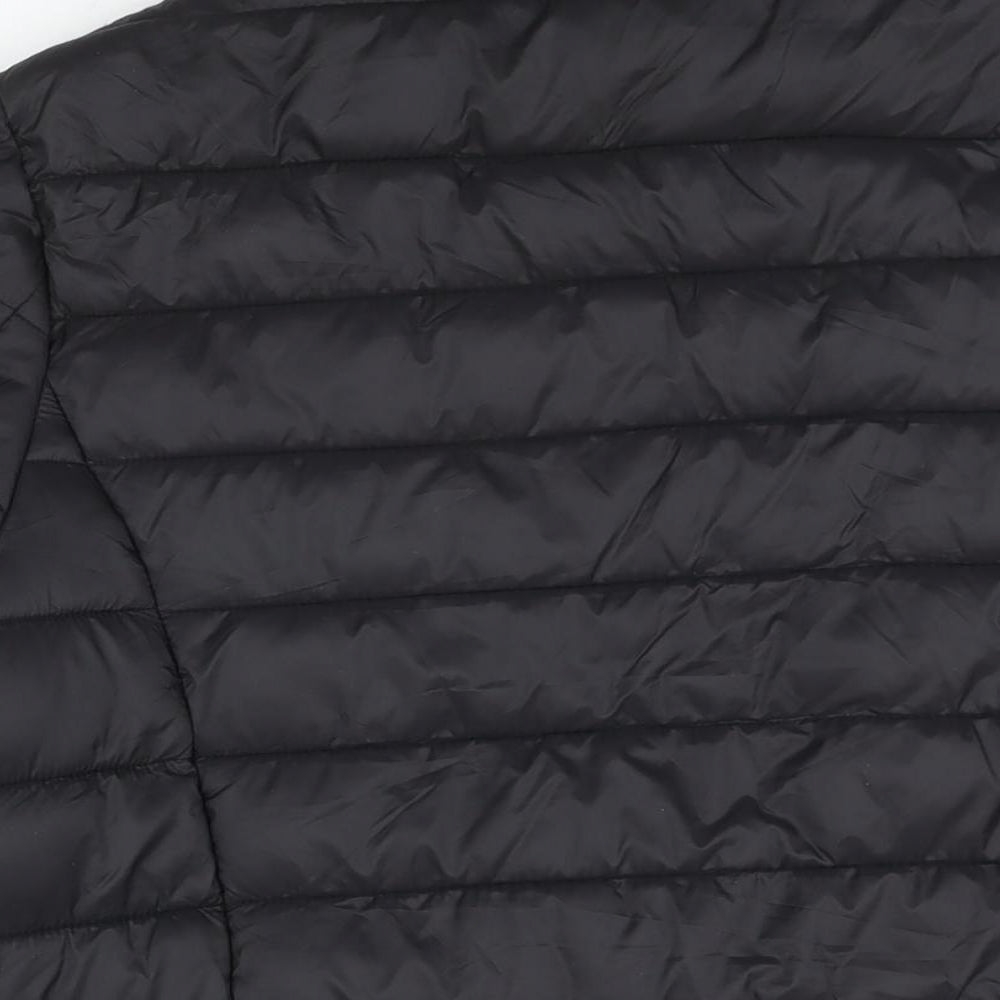 GUESS Mens Black Puffer Jacket Jacket Size M Zip - Sleeve Logo