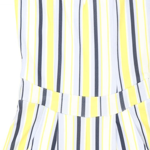 Quiz Womens Multicoloured Striped Polyester Jumpsuit One-Piece Size 12 L23 in Pullover