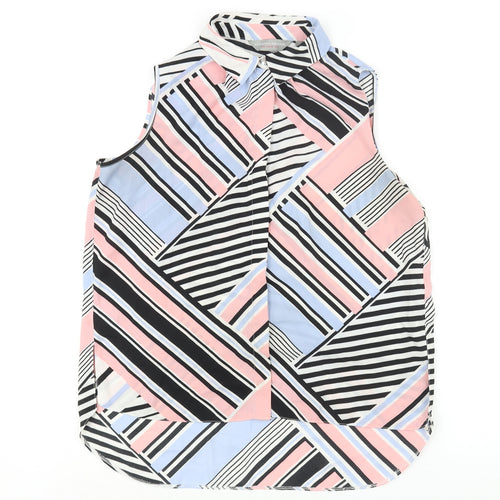 Dorothy Perkins Womens Multicoloured Geometric Polyester Camisole Blouse Size 10 Collared