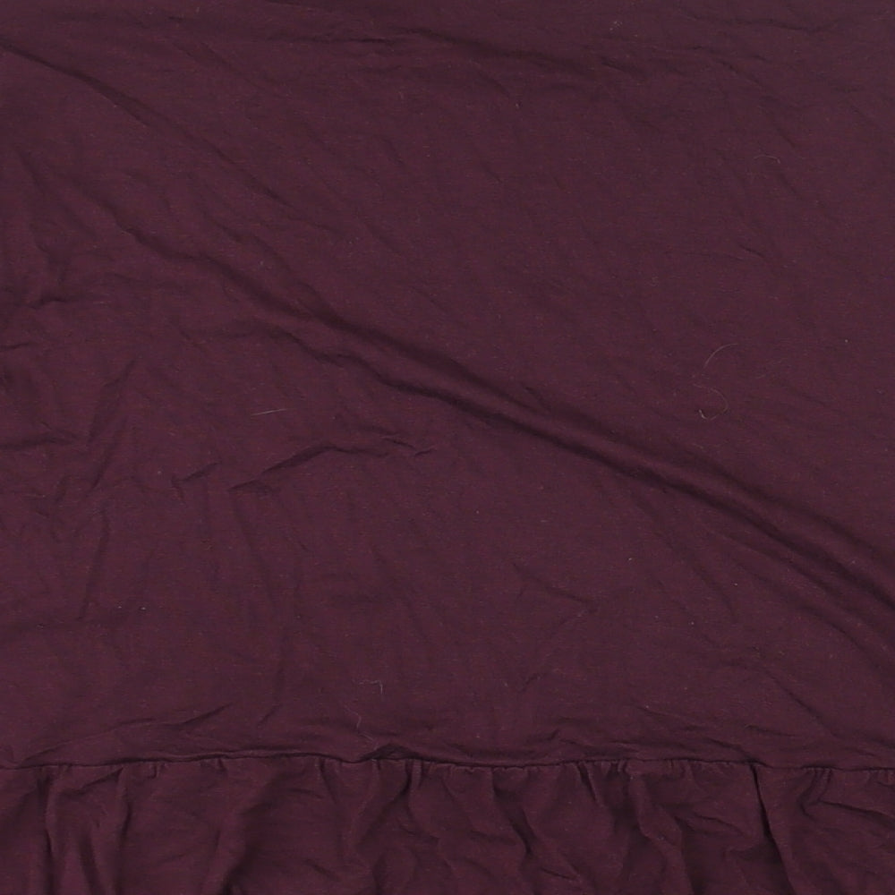 New Look Womens Purple Viscose Basic Blouse Size 24 Round Neck - Smocked