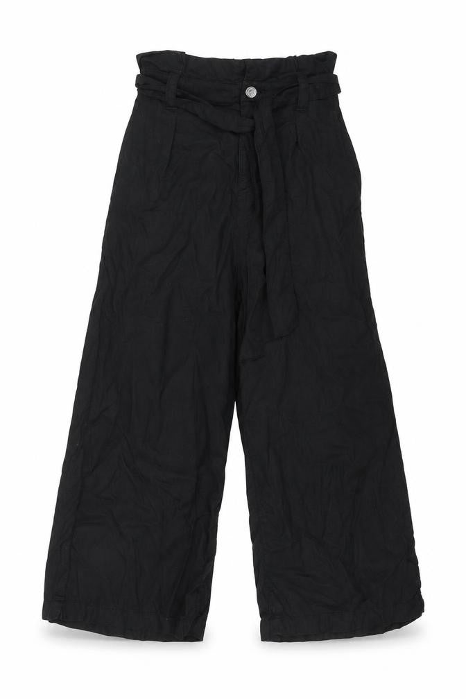 Zara Womens Black Lyocell Cropped Trousers Size S L22 in Regular Zip - Belted