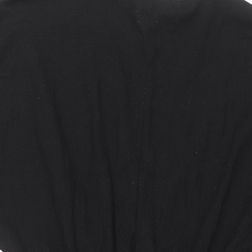 H&M Womens Black Polyester Wrap Dress Size M V-Neck Pullover