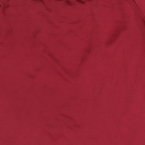 QED London Womens Red Polyester Basic Blouse Size 8 Off the Shoulder - Frill