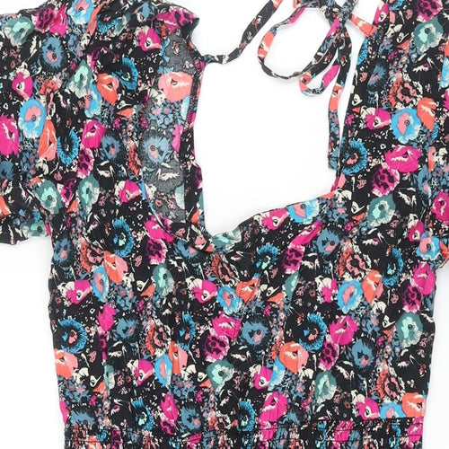 NEXT Womens Multicoloured Geometric Viscose Shift Size 12 Square Neck Tie