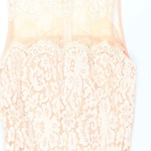 Cameo Rose Womens Pink Polyester Bodycon Size 12 Round Neck Zip
