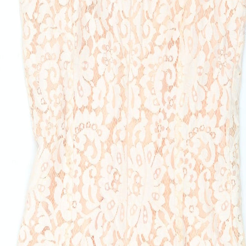Cameo Rose Womens Pink Polyester Bodycon Size 12 Round Neck Zip