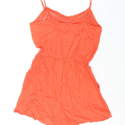 Divided by H&M Womens Orange Polyester Playsuit One-Piece Size 8 Pullover