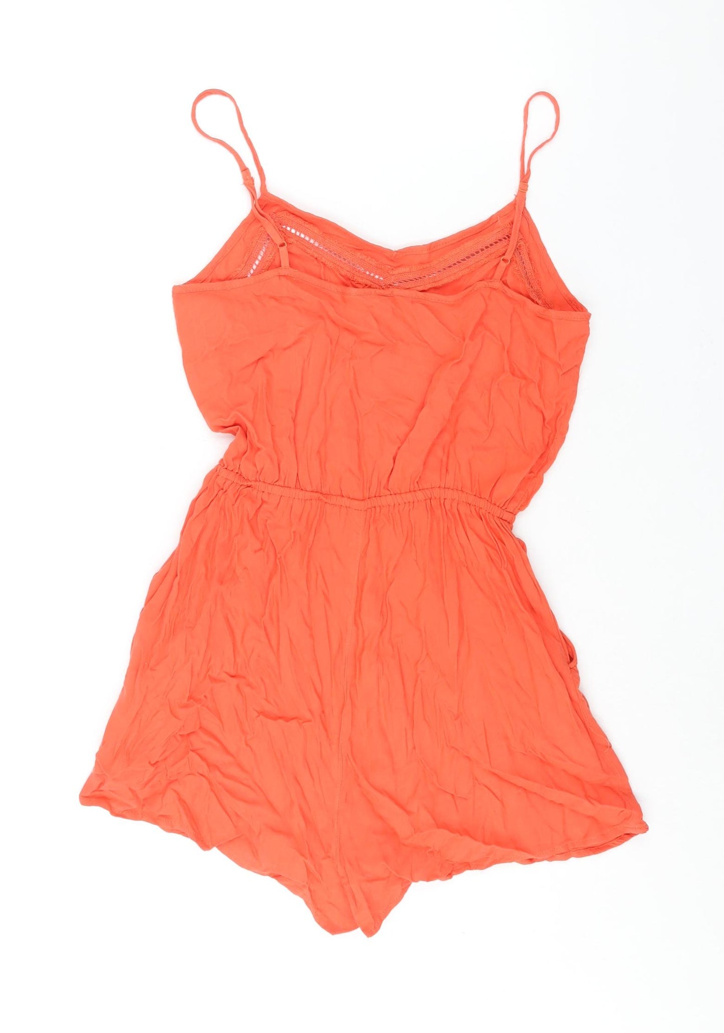 Divided by H&M Womens Orange Polyester Playsuit One-Piece Size 8 Pullover