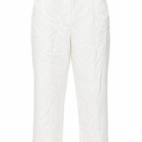 NA-KD Womens White Viscose Trousers Size 8 L28 in Regular Zip - Textured