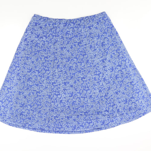 EWM Womens Blue Geometric Polyester A-Line Skirt Size 18 - Floral Print