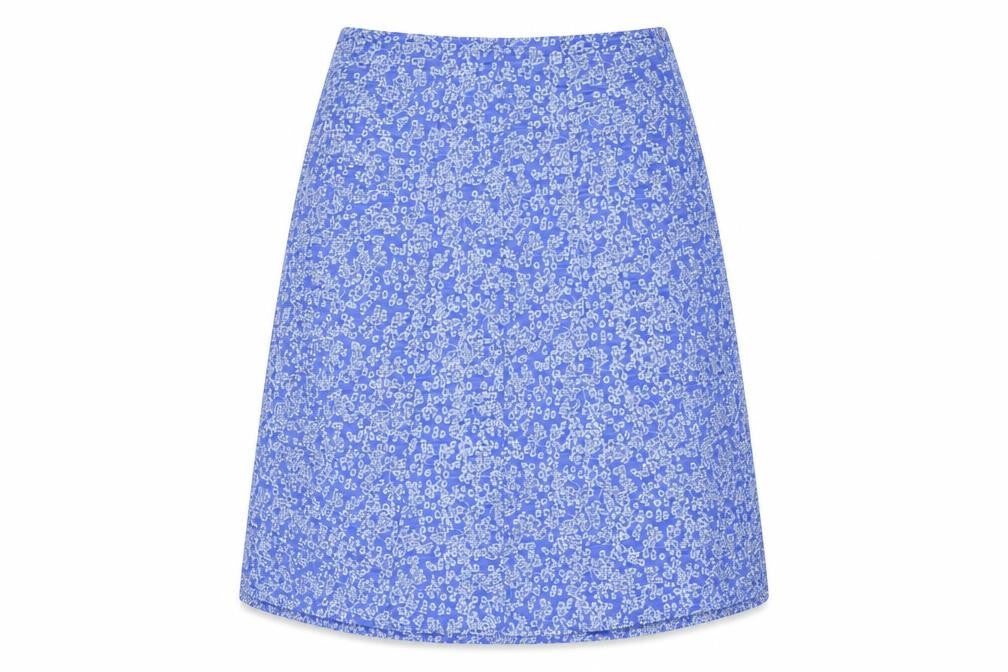 EWM Womens Blue Geometric Polyester A-Line Skirt Size 18 - Floral Print