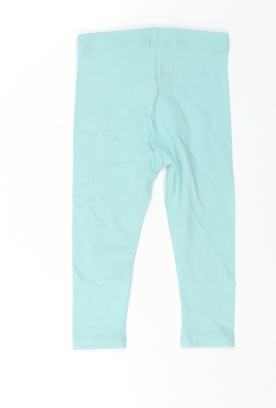 Monsoon Girls Blue Cotton Cropped Leggings Size 12-18 Months Pullover - Butterfly Print