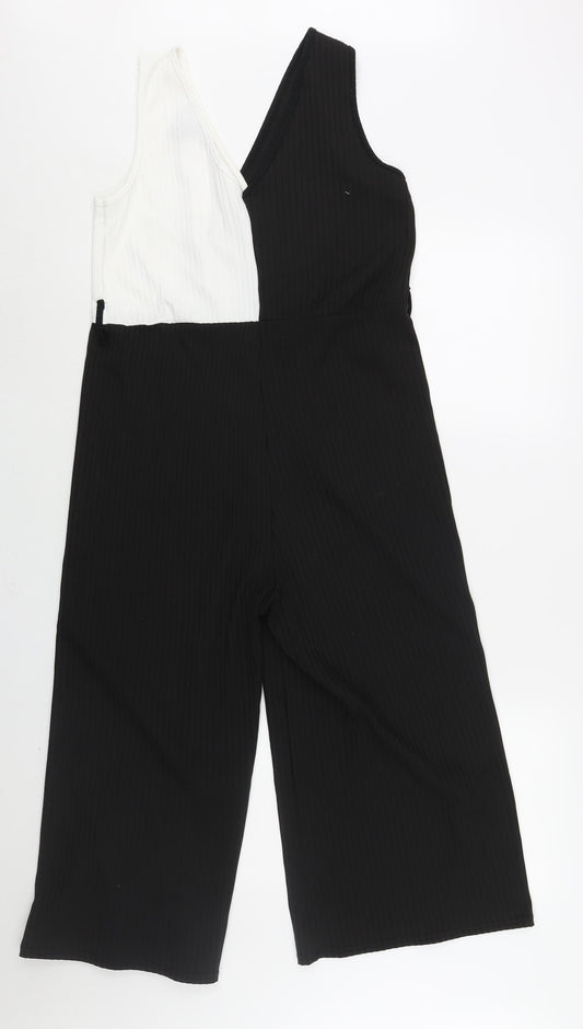 New Look Womens Black Colourblock Polyester Jumpsuit One-Piece Size 10 L18 in Pullover