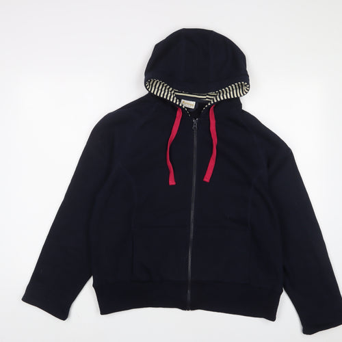 Roman Womens Blue Cotton Full Zip Hoodie Size M Zip