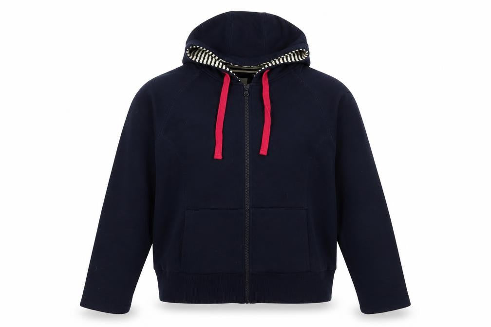 Roman Womens Blue Cotton Full Zip Hoodie Size M Zip